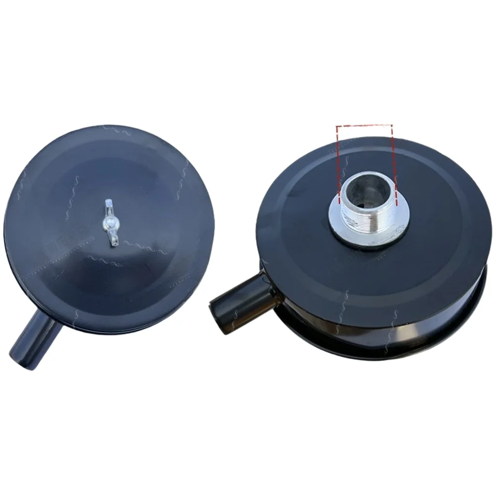 Air Compressor Muffler Filter with Core for Belt Driven Systems Supporting Multiple Ratings Plastic and Iron Construction