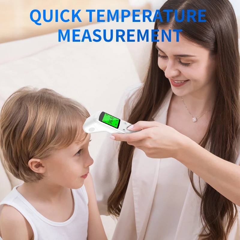 Thermometer 2-In-1 Oor, Grote Led-Cijfers, Voorhoofd + Aanraakloos Voor Baby 'S, Peuters, Volwassenen.