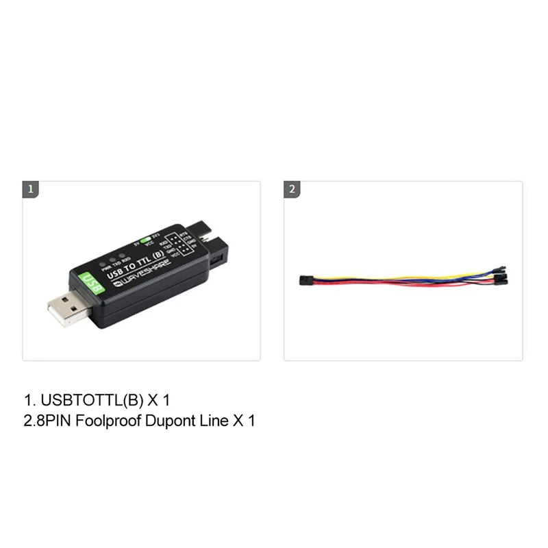 Smart-2X Waveshare Industrial Grade USB To TTL Converter CH343G Serial Port Conversion Module Support 5V/3.3V