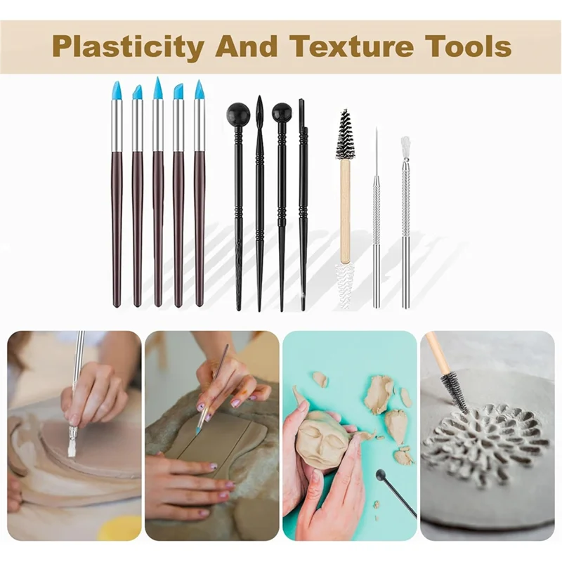 

ABZL керамические инструменты, 43 шт., набор инструментов для лепки, набор инструментов из полимерной глины для DIY, ручное моделирование, инструменты для резьбы по глине