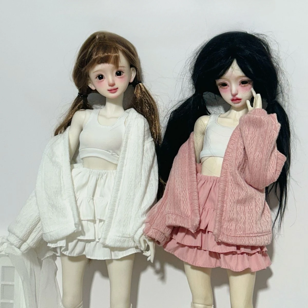 

Новый костюм для куклы 1/4 1/6 для куклы Bjd 45/30 см, вязаный кардиган, жилет, юбка, игрушка для девочек, аксессуары для кукол, без куклы