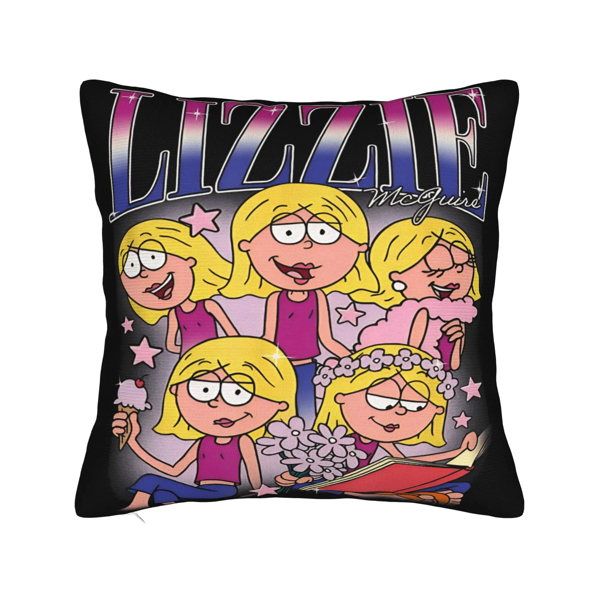 Lizzies Cartoon McGuires Square Pillow Cases Cartoon Girl Funny Cushion Cover Awesome Decor Pillowcase for Living Room 18
