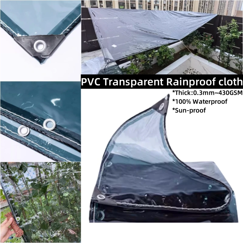 

Thickness 0.3mm PVC Black Transparent Rainproof Cloth Greenhouse Succulent Plant Waterproof Cloth Ship Car Rainproof Cloth