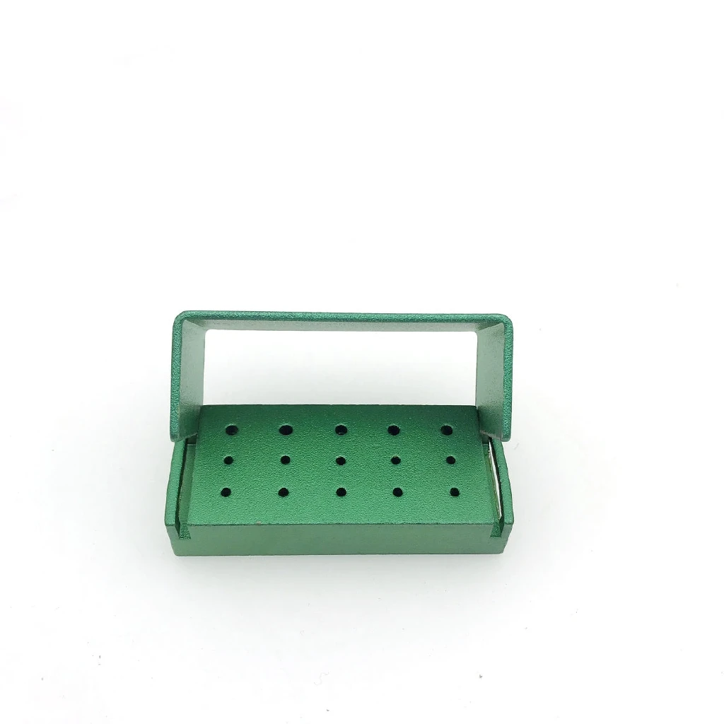 10Pcs Dental Bur Burs Holder Block Disinfection Box Autoclave 15 Hole ALUMINIUM