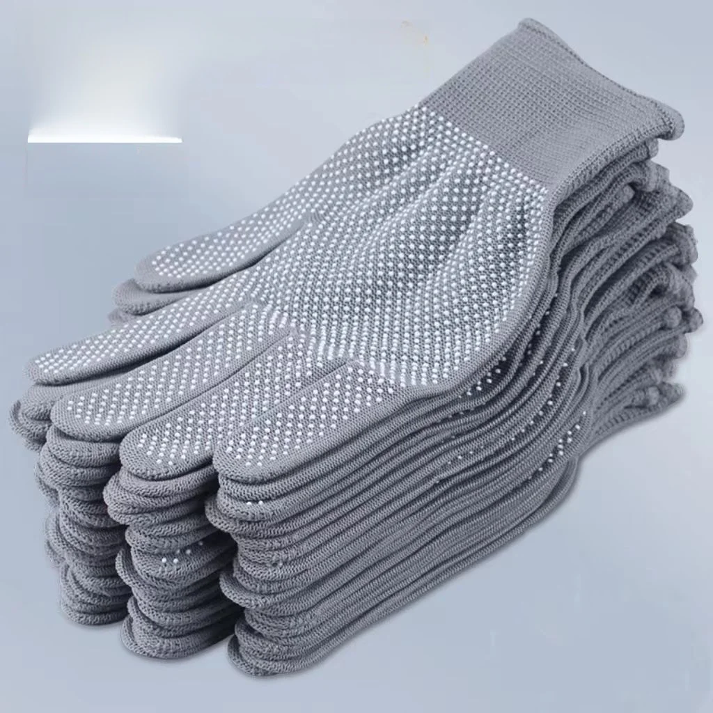 Thickened Bead Plastic Thin Work Gloves Anti-Slip Wear-Resistant Fishing Driving Construction Site Labor Protection Gloves