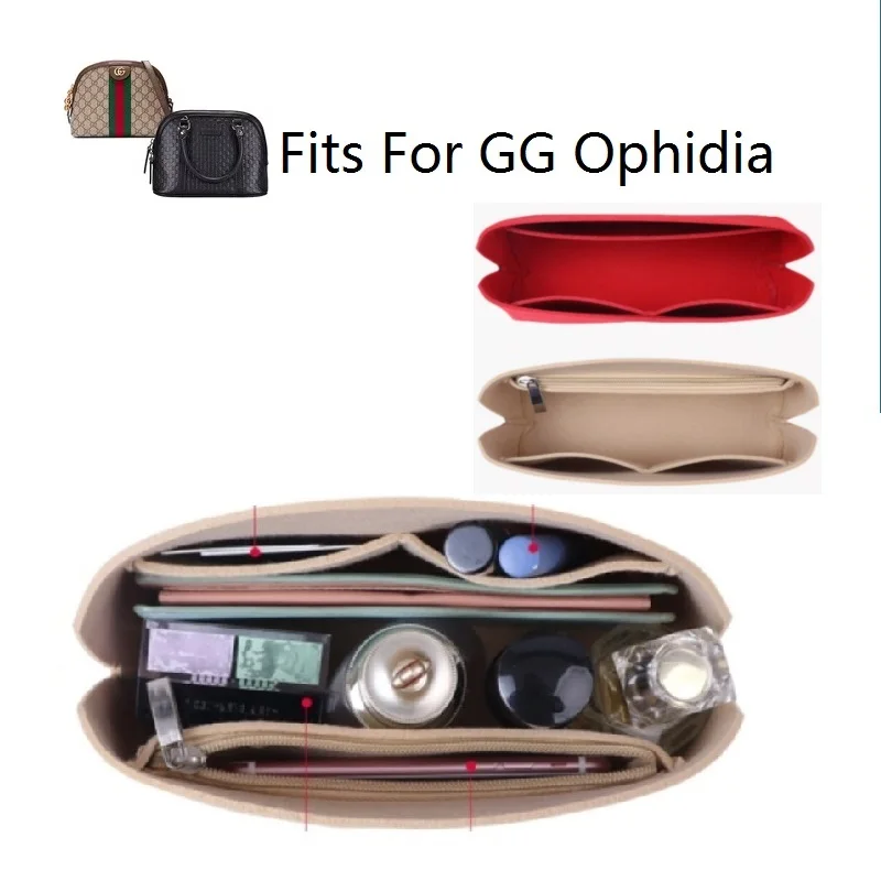 For GG Ophidia Shell Bag Purse Insert Organizer Makeup Handbag travel Organizer Inner Liner Purse Cosmetic Shouler Bags