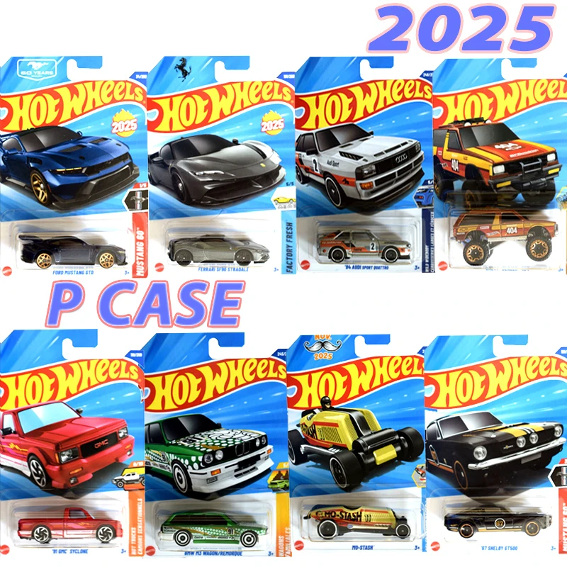 Coche de colección Original Hot Wheels 2025 P Ford Dodge Viper Gmc Pickup Benz Porsche Audi Sport modelo de mueble juguetes para niños Auto