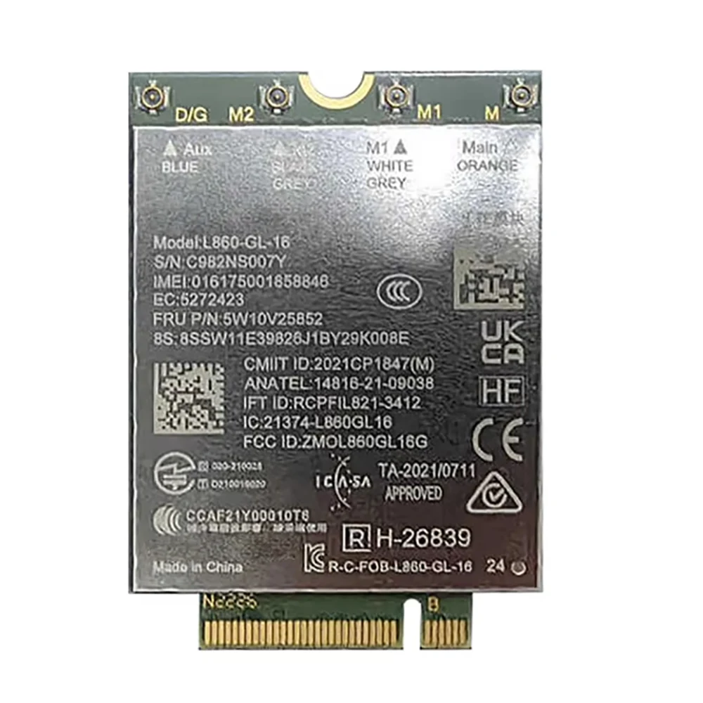 L860-GL-16 LTE Cat16 M.2 Module Kit 4G Antenna SIM Card Tray For T14 P14s Gen4 Laptop WWAN Card
