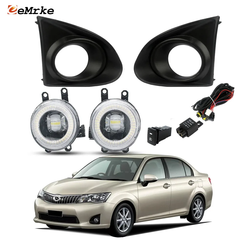 LED Fog Lights Lens DRL for Toyota Corolla Axio Fielder 2012 2013 2014 2015 Easy Install / Front Bumper Grille / Wire and Switch