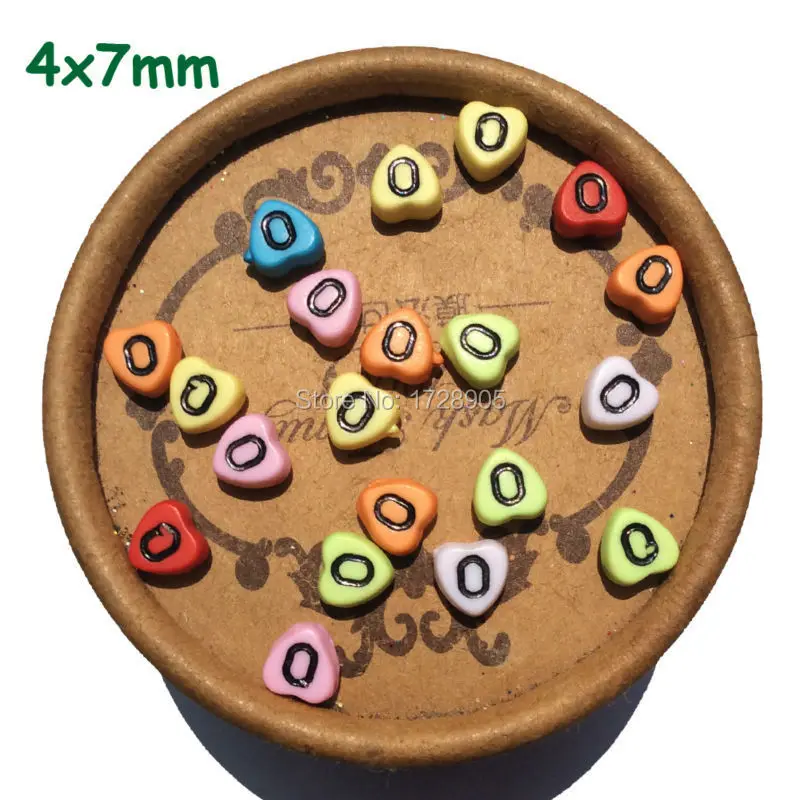 Colorful Heart Beads for Jewelry Making  4*7mm 3000pcs Acrylic Letters Mix A-Z Alphabets with Hole for Name Bracelets Spacers