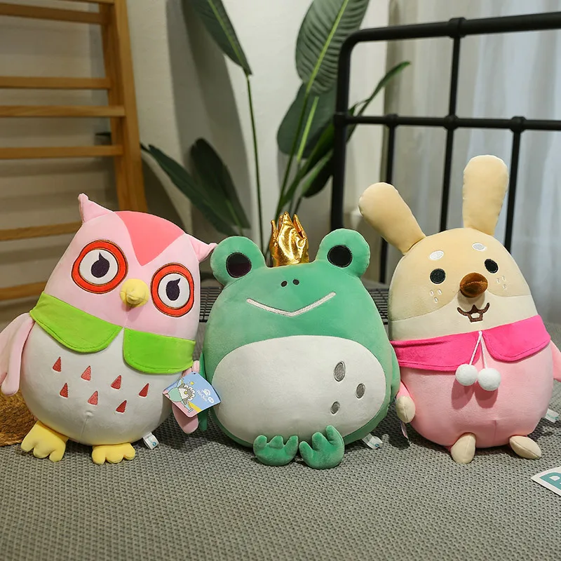 

Large Size 3D Cute Hello Frog Creative Pillow Stuffed Frog Owl Decoration Birthday Gift Large Plush Toy Cartoon Sofa Office Nap