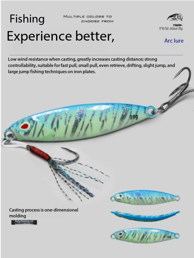 

Glide 2nd Gen Wounded Fish Luminous Metal Jig Slow Fall Bionic Hard Lure Freshwater Saltwater Universal Sea River Fishing Bait