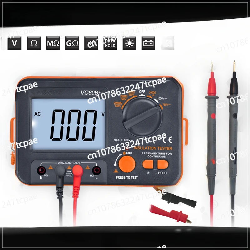 VC60B + insulation resistance tester 1000V digital megohmmeter