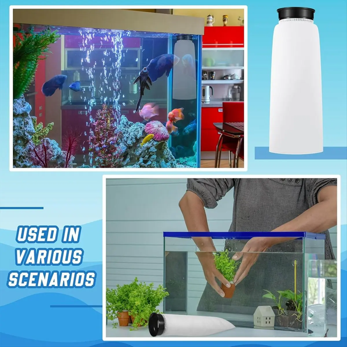

A75K 8 Pcs 2.75x10 Inches Filter Socks Aquarium Filter Bags with Rim 200um for Saltwater Aquarium Ponds Sumps Overflow