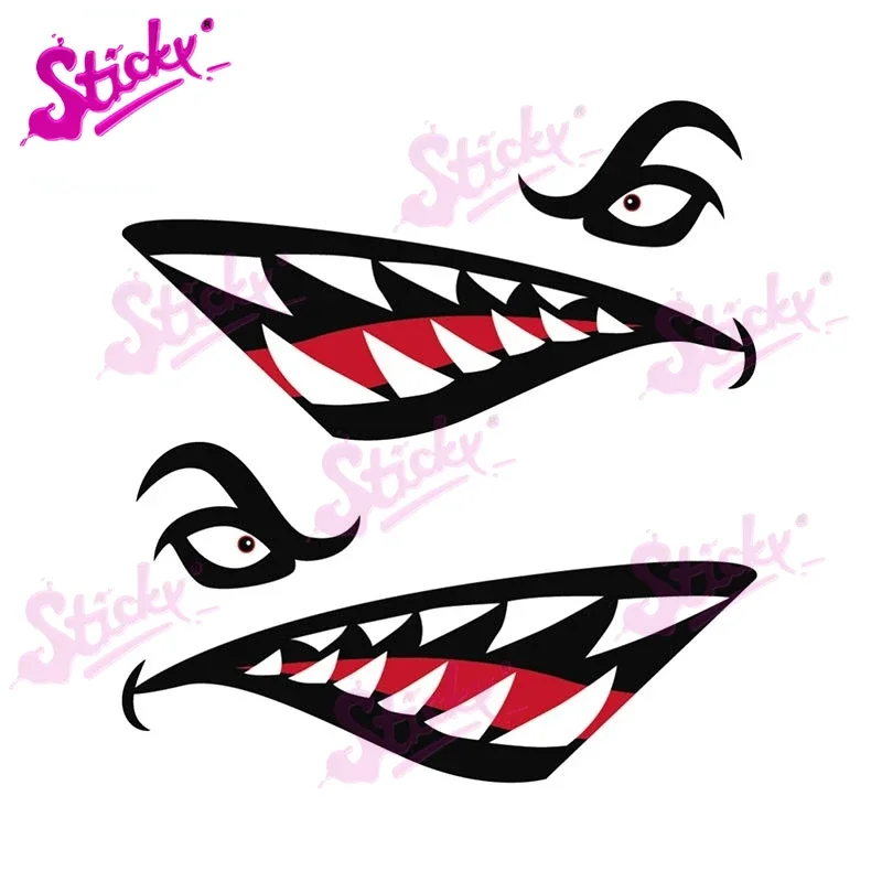 Warhawk Shark Tiger ビニールカーステッカー - 車、トラック、SUV、窓、バンパー、ラップトップ用の防水デカール