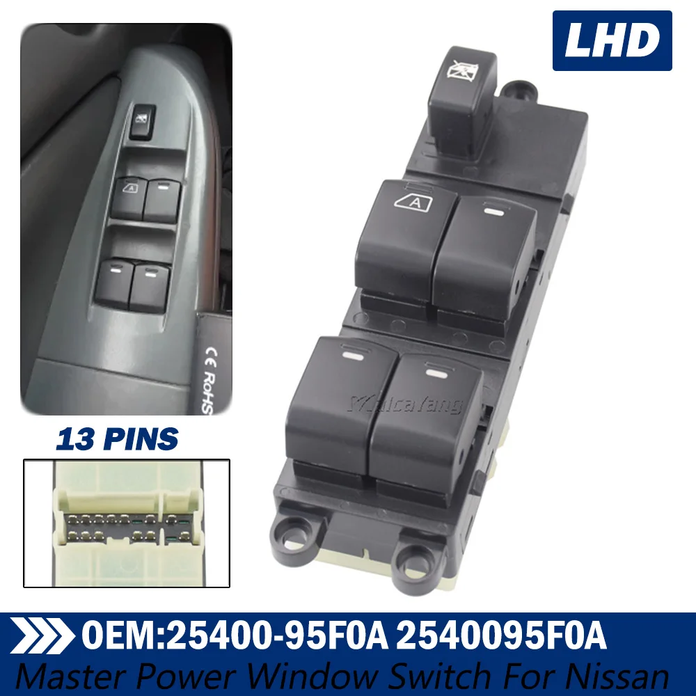 

Переключатель стеклоподъемника электрический, главный, для водительской двери, для Nissan Sunny Almera 2006-2012