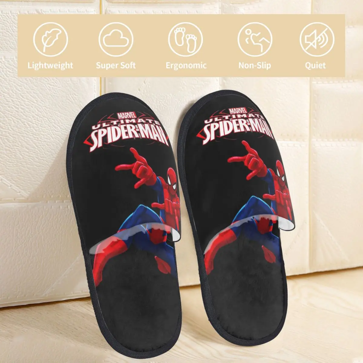 Spider Man Spider-Man Bedroom Slippers with Memory Foam Slipper Gift for Women Men House Shoes with Anti-Skid Sole