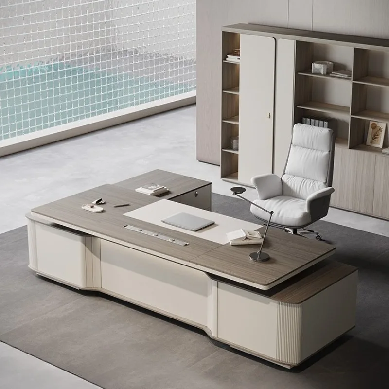 

Boss Desk Chairperson's Office And Chair Combination High-end Sense Large Simple Modern Office President's Desk