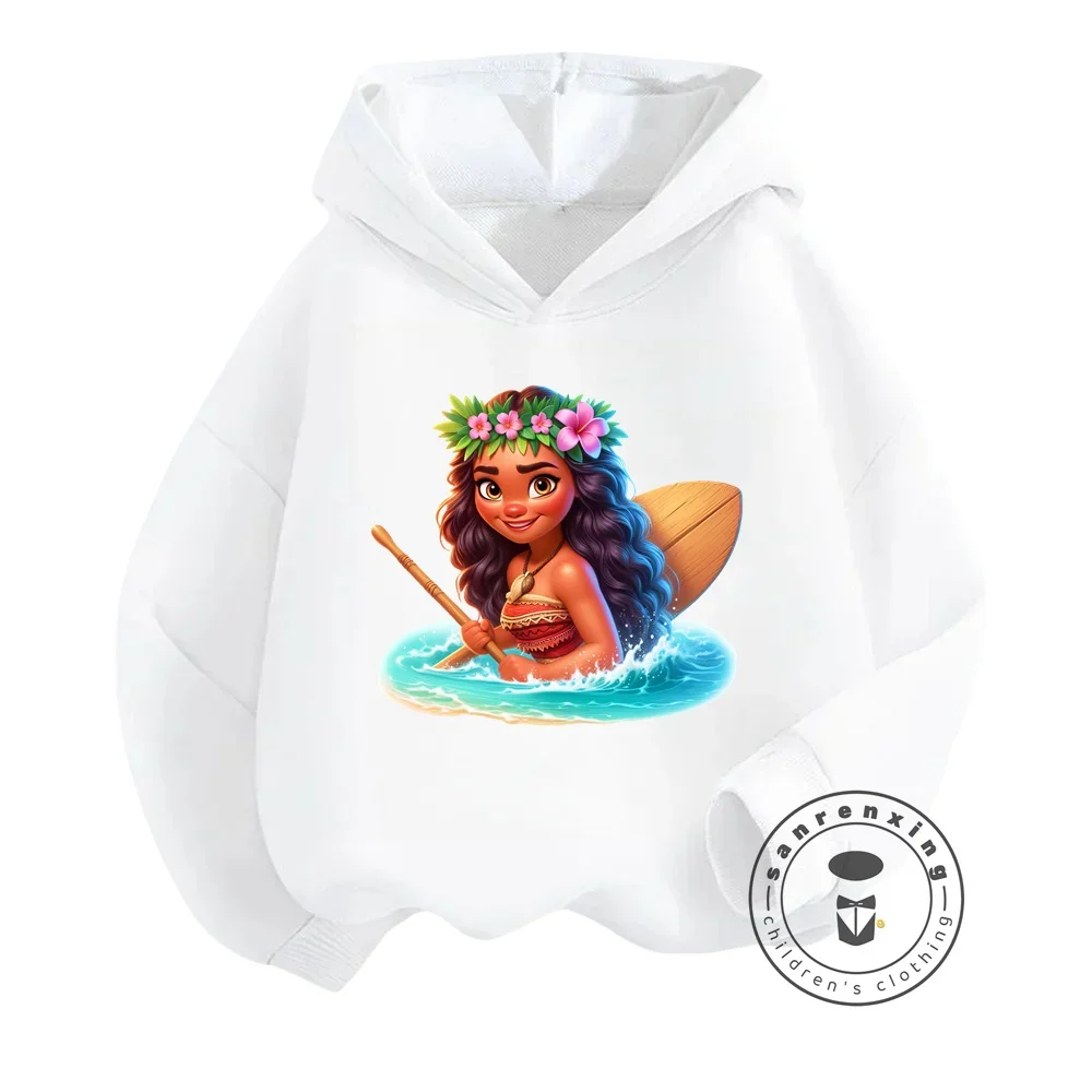 Fall New 2024 Girl Moana Vaiana Hoodie Costume Children Princess Korean Sweatshirt Clothing Christmas Carnival Halloween 2-12T