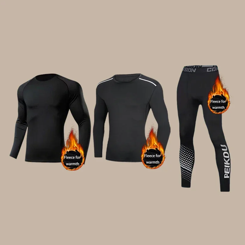مجموعة ملابس داخلية حرارية لخريف وشتاء 2025، بطانة صوف سميكة، دفء مزدوج، طبقة أساسية رياضية، بيجامات ناعمة