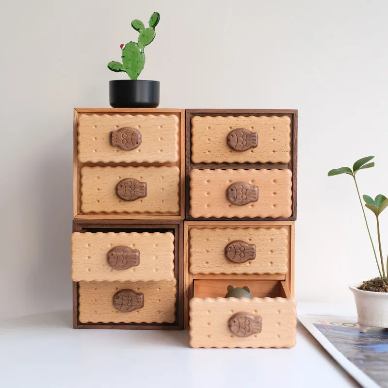 

Настольный органайзер из массива дерева с 2 ярусами, креативный ящик для украшений, милый контейнер для ватных палочек, изысканное решение для хранения на рабочем столе