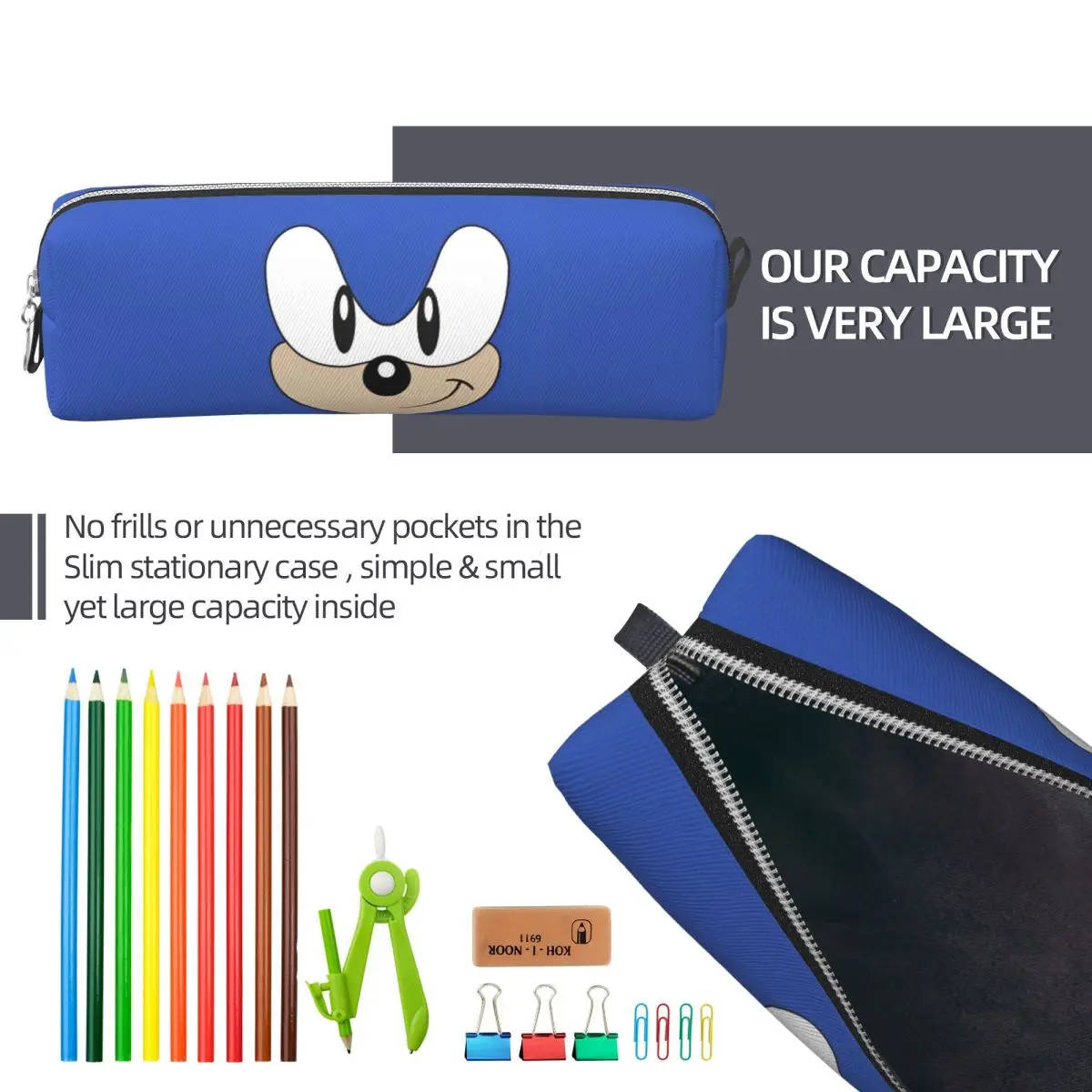 Модный пенал с соневым лицом, мультяшные игровые пеналы, ручка для студентов, сумки большой емкости, офисные канцелярские принадлежности на молнии