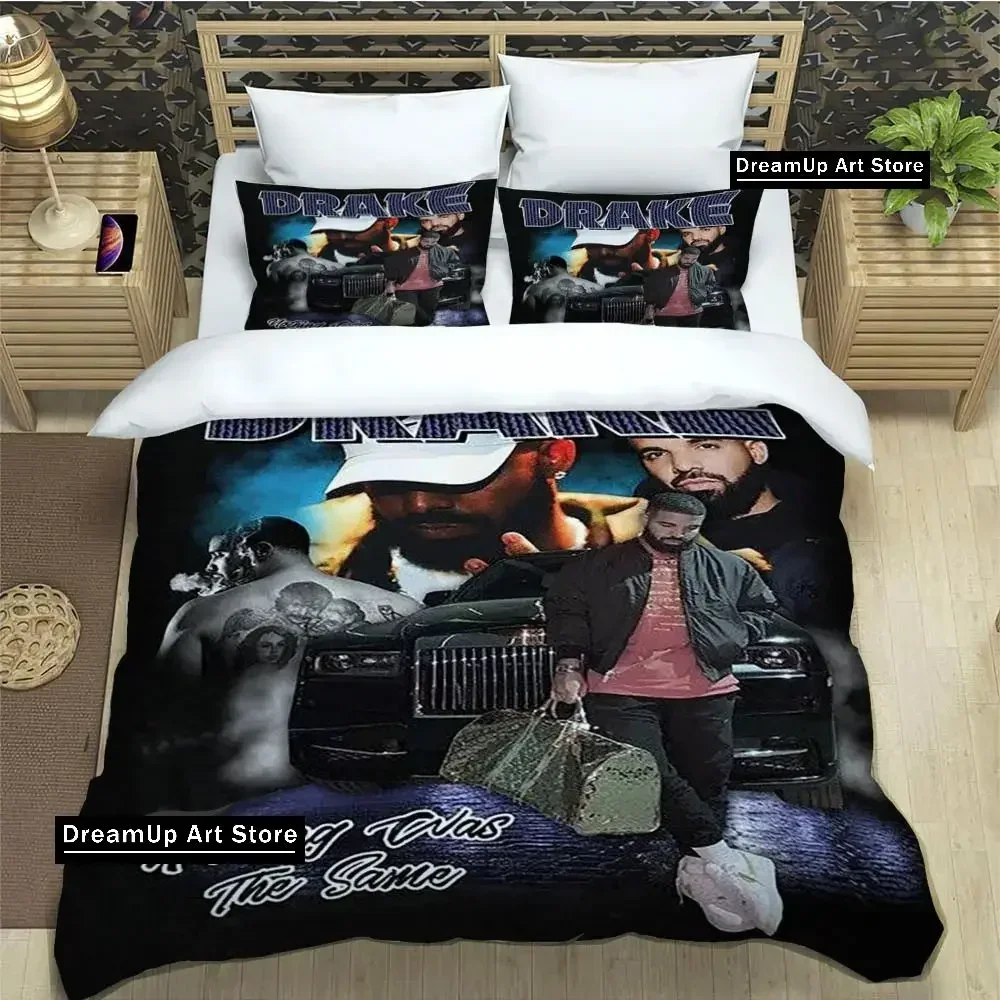 

3D Print Fashion Rapper Drake Bedding Set Boys Girls Twin Queen Full Size Duvet Cover Pillowcase Bed Adult Bedroom