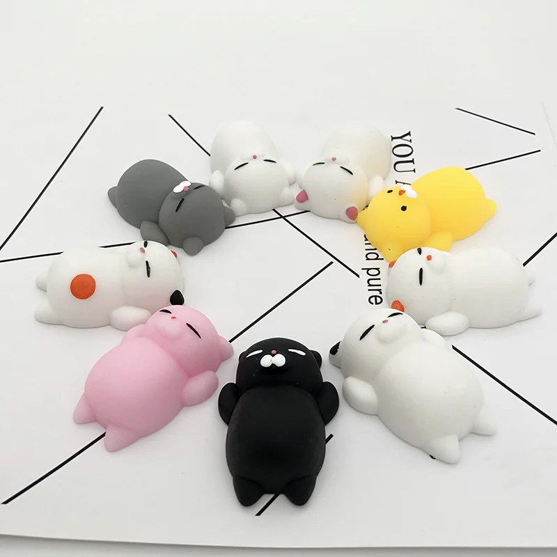 3Pcs Cute Soft Cat Stress Relieve Squeeze Healing Toy Kids Gift Cute Cat Antistress Ball