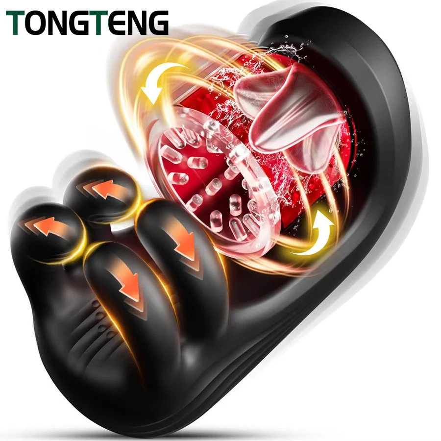 9 바이팅 회전 모드 블로어 콘 섹스 기계 스트로커 훈련 자극 지구력 증가 남성용 성인 섹스 토이 즐거움