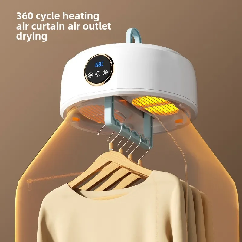 New Small Folding Heated Clothes Air Hanging dryer Mini air blower Home Portable Electric Travel Camping Smart Clothes Dryer