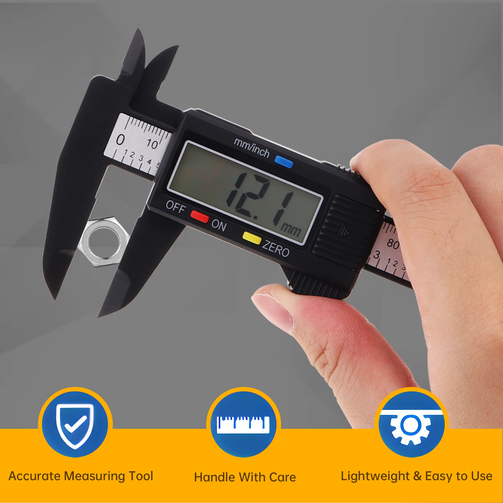 Imagem -03 - Eletrônica Digital Vernier Caliper Portátil Ferramenta de Medição Gauge Conjunto com Mini Tape Polegada Milímetro Tela Lcd 0150 mm Pcs por Conjunto