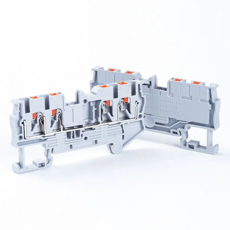 

Fast Wiring Connector Din Rail Terminal Block PT2.5-QUATTRO Spring Connection Push In Conductors Wire Connector