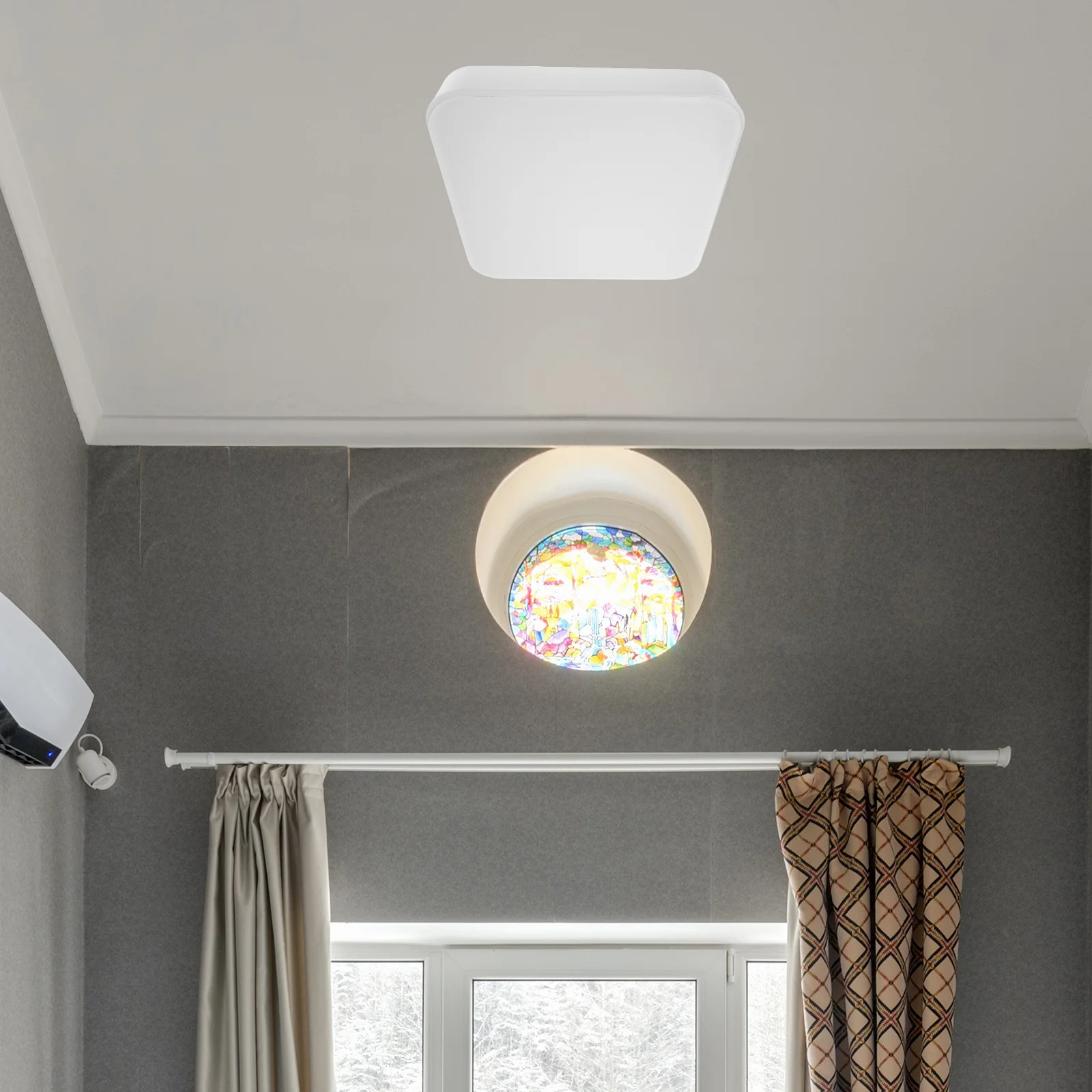 

30x30cm Flush Mount Ceiling Light Shade Modern Plastic Lampshade Replacement for Office Studio Meeting Room Uniform Illumination