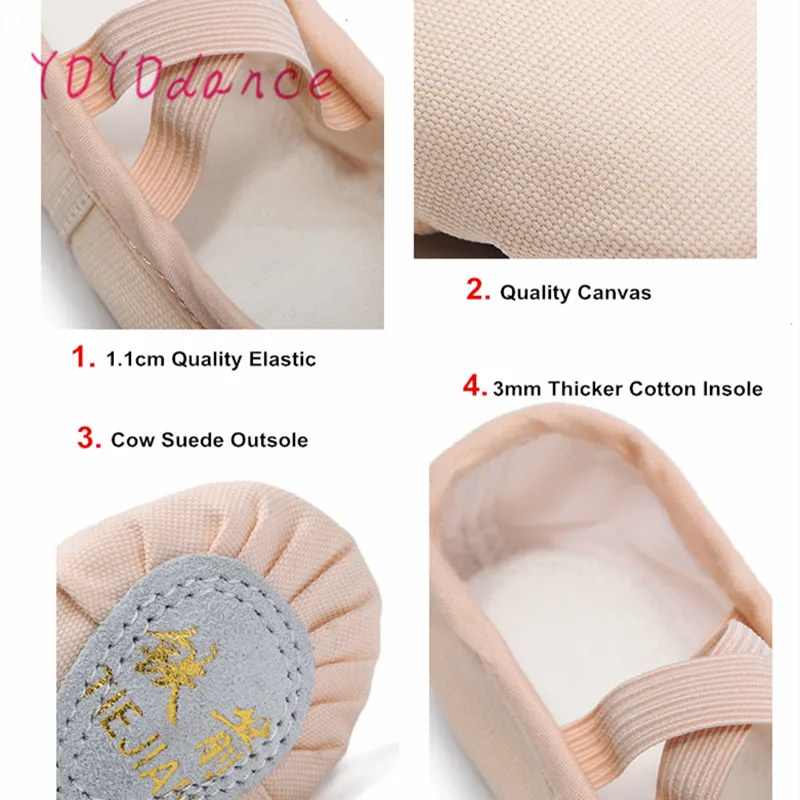 Hot Sale Child Girl Women Soft Split Sole Dance Ballet Shoes Comfortable Fitness Breathable Canvas Practice Gym Slippers