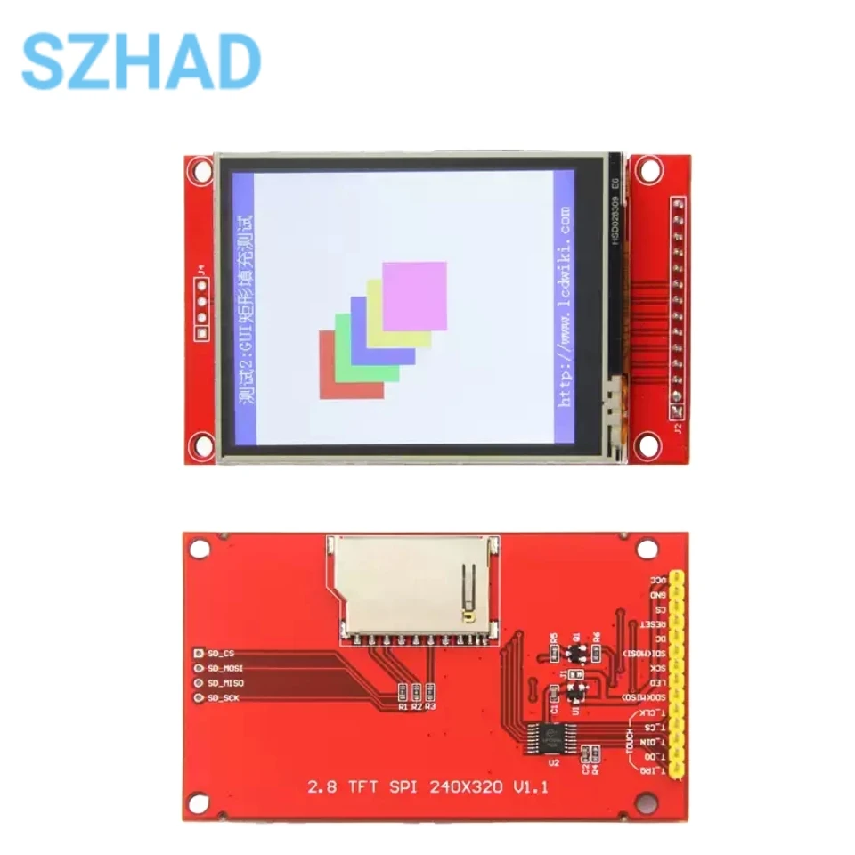 

2,8-дюймовый TFT ЖК-сенсорный экран 240x320 SPI модуль с драйвером ILI9341, белой светодиодной подсветкой и сенсорной ручкой для Arduino STM32 DIY