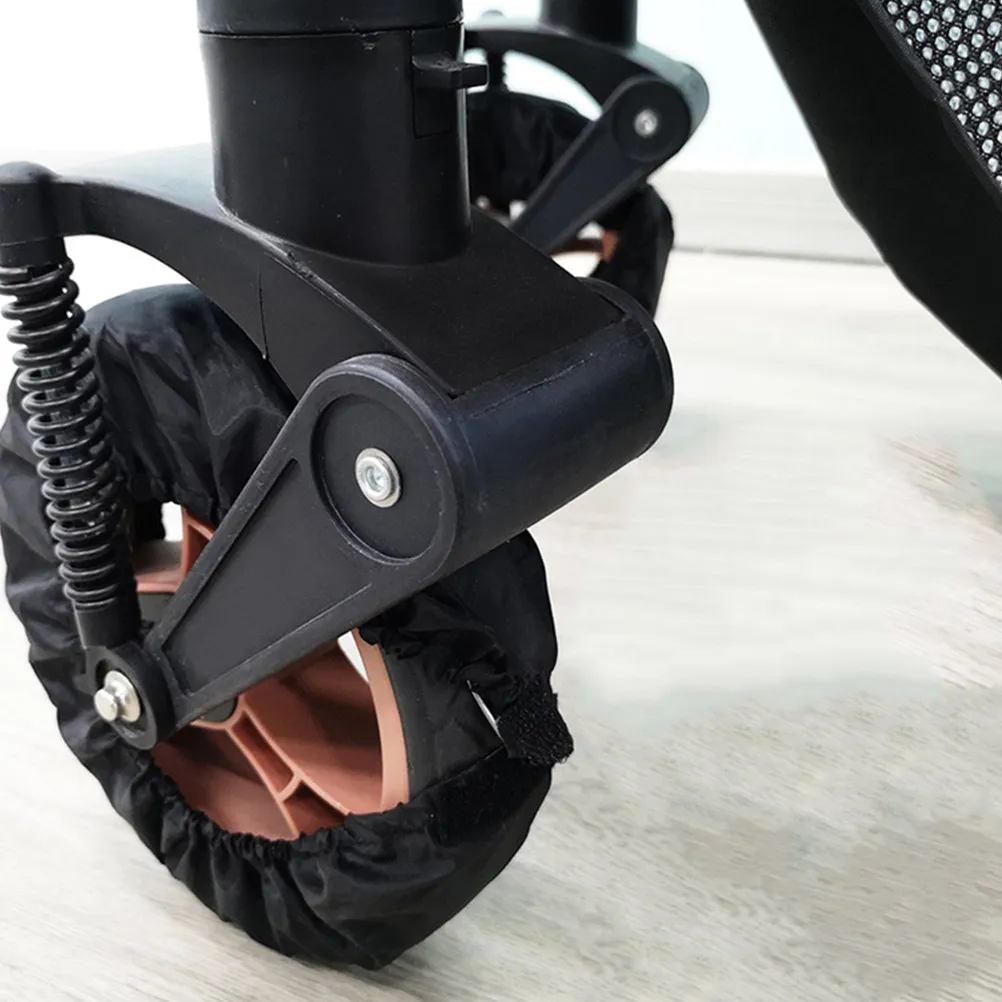 

2Pcs Stroller Wheel Cover Oxford Cloth Heavy Duty Dirt Proof Floor Protector for Baby Stroller Wheels Pushchair Tire Accessory