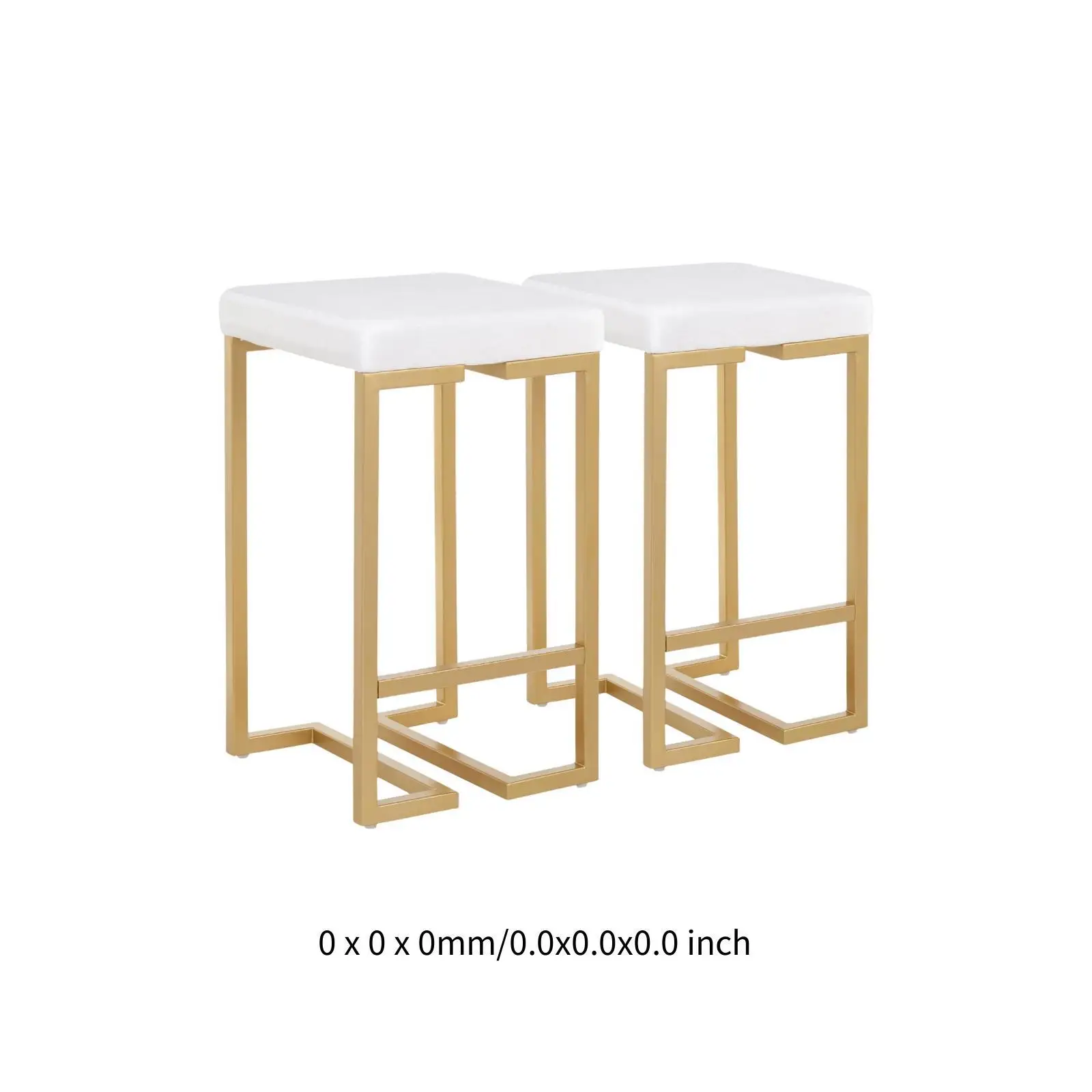 Sgabello da bancone contemporaneo glamour da 26 pollici in oro con cuscino in velluto bianco