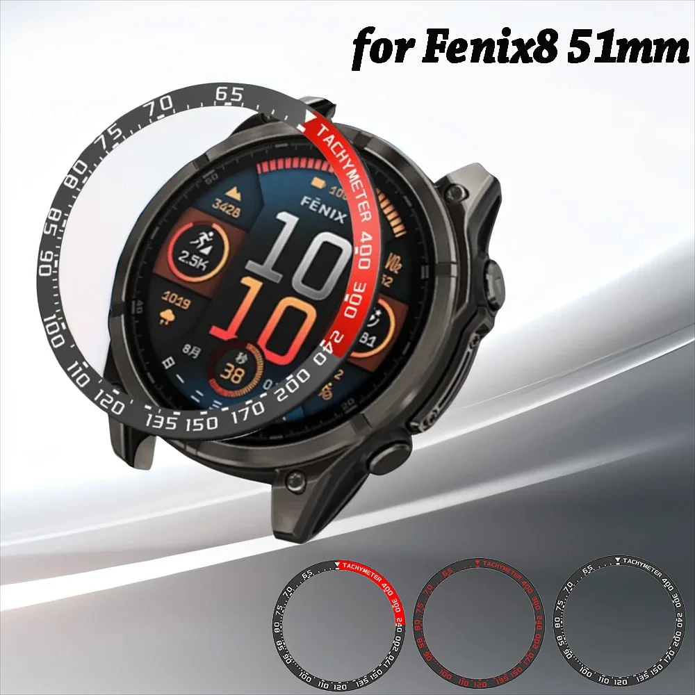 For Garmin Fenix 8 Fenix8 Solar AMOLED/Tactix 8 51mm Bezel Ring Cover Metal Protective Ring Cases Anti-scratch Protector Shell