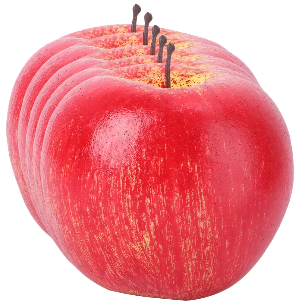 5 Pcs Simulation Apples Model Artificial Fruit Decoration Modeling Red Pu Lifelike