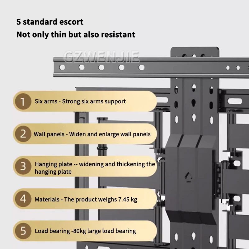 

Full Motion TV Wall Bracket Tilt Swivel TV Mount for 40-85”LED LCD HD 4K Plasma TVs with Extendable Articulating Arm