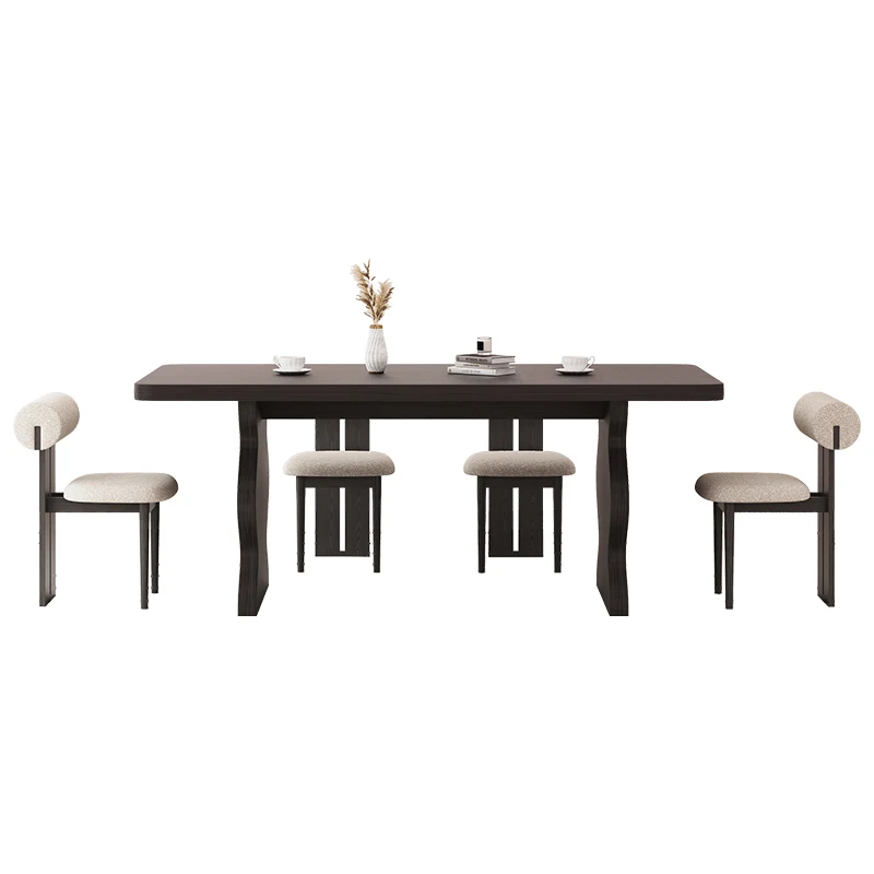 Sillas De lujo únicas, mesa De cocina, juego De mesa De comedor De madera negra Rectangular moderna, Mesas De Jantar italianas centrales, muebles para el hogar