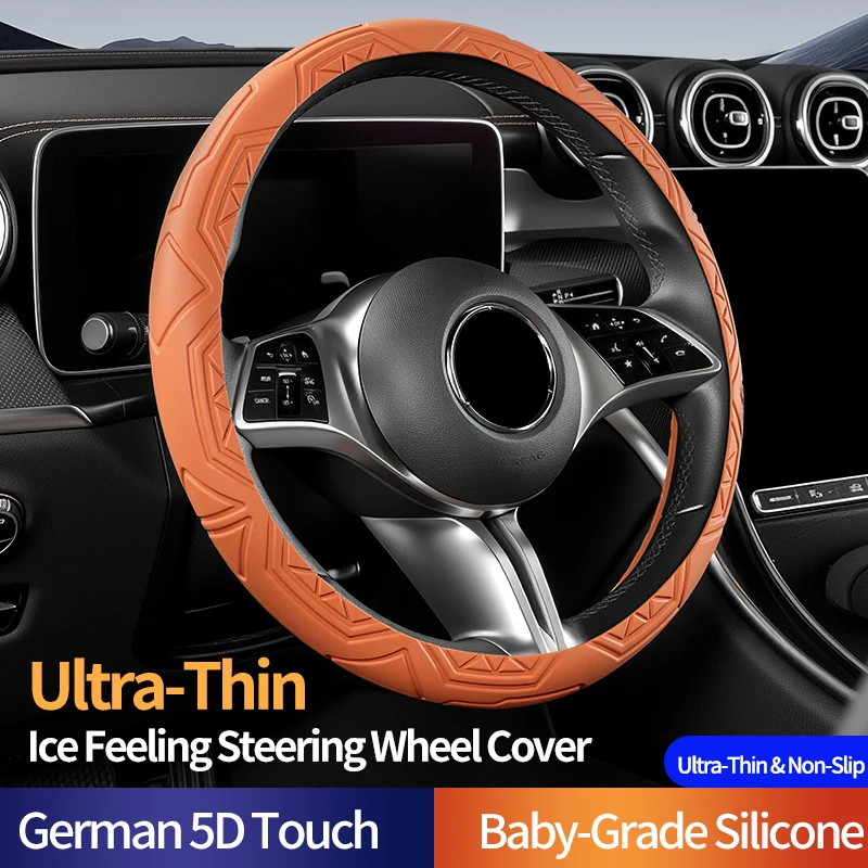 

For Mercedes-Benz Liquid Silicone Car Steering Wheel Cover, Ultra-Soft Skin-Friendly Grip, Crack-Proof, Non-Slip Sweat-Absorbent