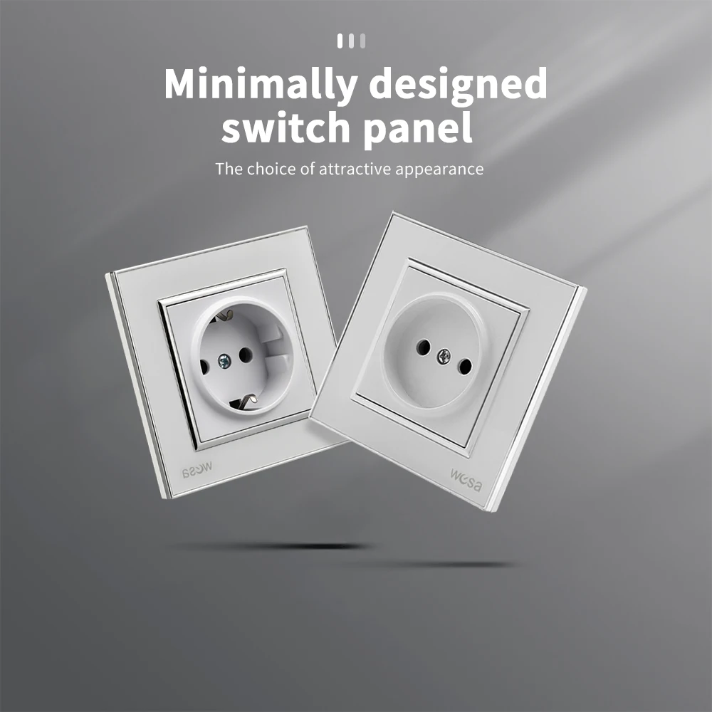 المقابس البيضاء المقبس منافذ كهربائية كلاسيكية التيار المتناوب الاتحاد الأوروبي القياسية الجدار جزءا لا الأرض الاكريليك لوحة لهب 250 فولت المقبس #2