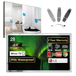 Soulaca 28 Inches 4K Mirror Bathroom TV webOS Television WiFi Bluetooth Built-in Alexa Smart TV Voice Control ATSC Tuner