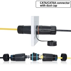 YXY RJ45 CAT6/CAT6A Connector IP68 Waterproof Dust protection 500MHZ Rate Shield Network Plug Straight for Outdoor