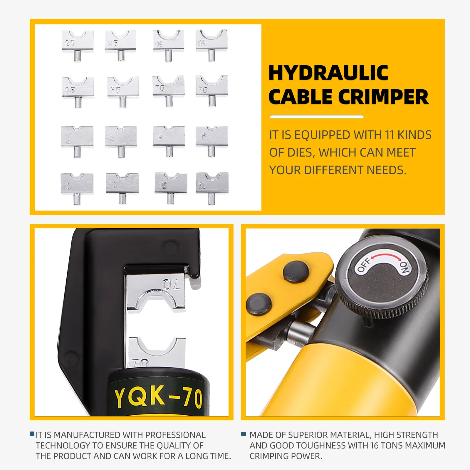 1 Set Wire Crimper Hydraulic Crimping Tool Cable Lug Terminal Tool