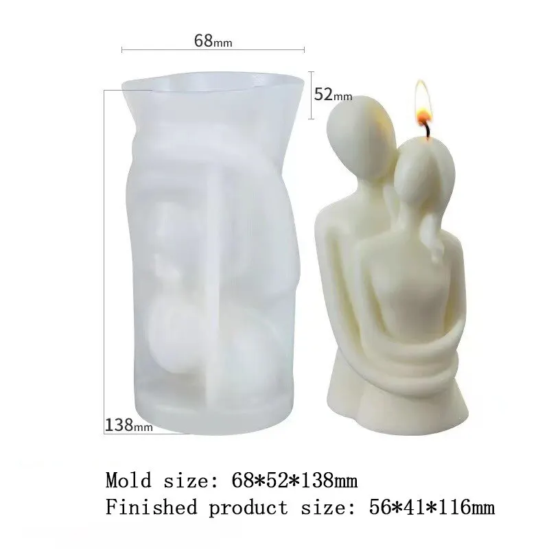 DIY uścisk para portret świeca silikonowa forma forma do pieczenia ciasta ozdoby do domu do aromaterapii — zdjęcie 6