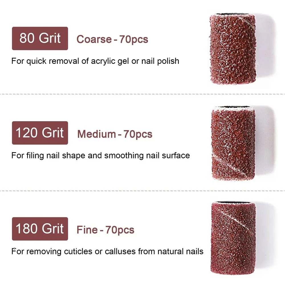 50/100pcs 3.1MM Mini Nail Sanding Bands With Shaft Nail Drill Bits SandBands UV Gel Acrylic Polish Remover Nail Tool Set