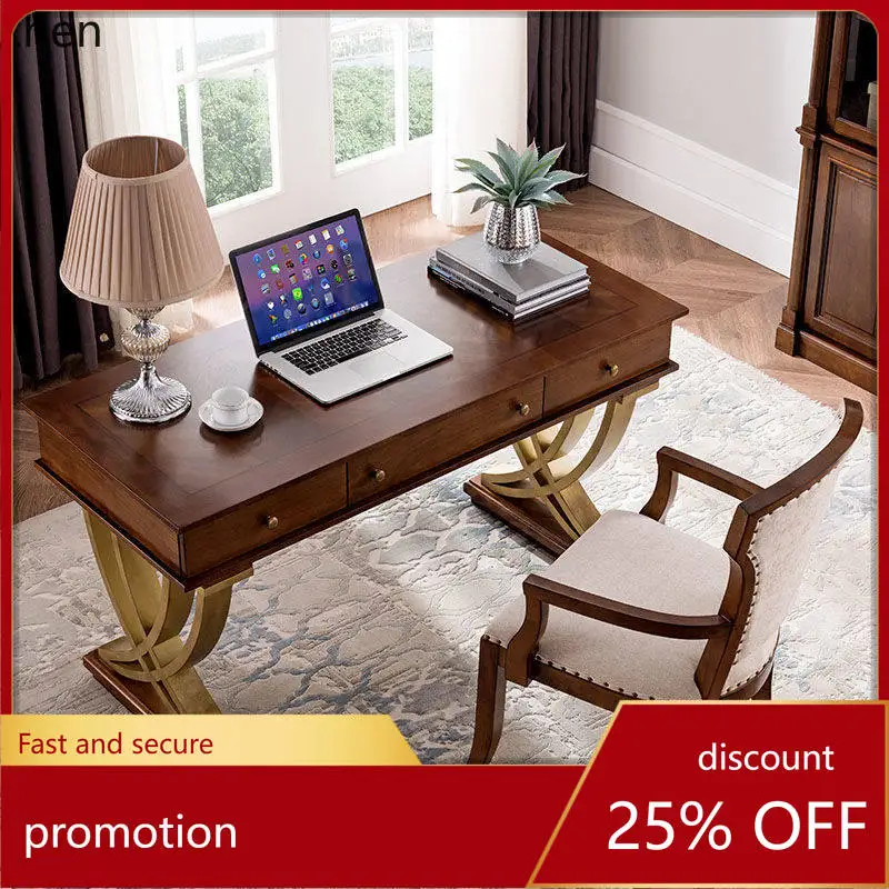 

HT Modern Desk Solid Wood Antique Writing Calligraphy Study Office Computer Desk Desk Chair