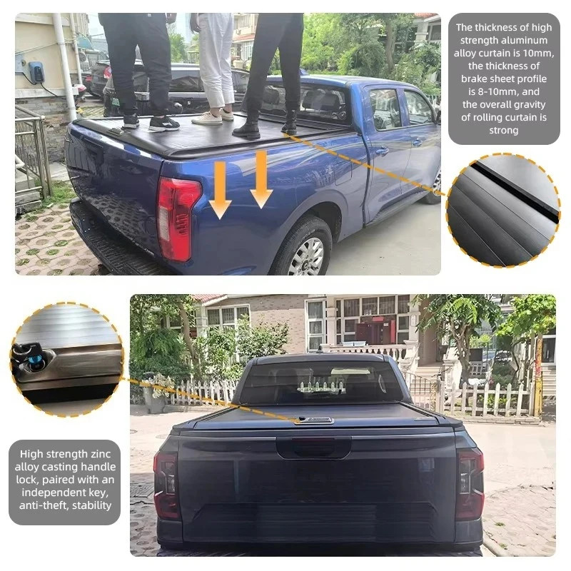 Hunter F70 Pickup Truck Bed Accessories Retractable Tonneau Cover For Luxury Offroad RAM Other Models